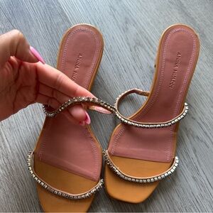 Amina Muaddi Gilda crystal-embellished satin mules